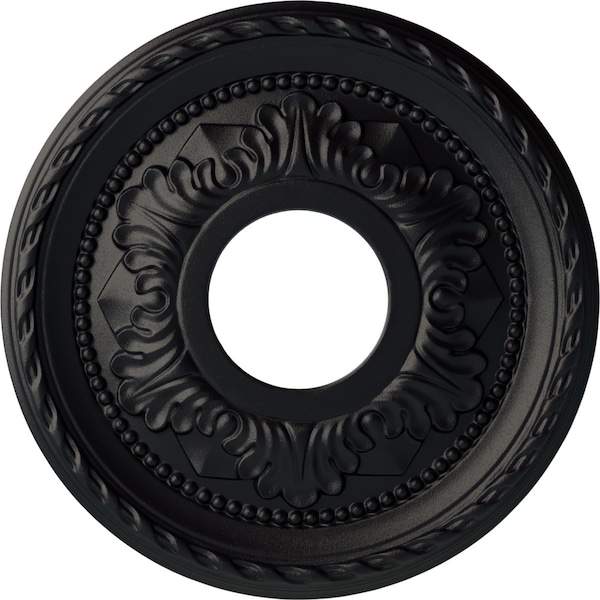 Ekena Millwork Palmetto Ceiling Medallion (Fits Canopies up to 4 7/8"), 12 1/8"OD x 3 1/2"ID x 1"P, Steel Gray CM12PMSGS - main